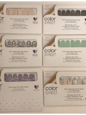 Color Street Lot Of 6 Packs 100% Nail Polish Strips (F)